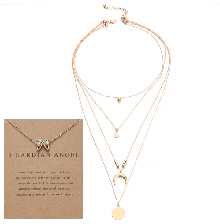 VERALEZ™ LunaLayers – Bohemian Multi-Layer Moon Pendant Necklace for Women