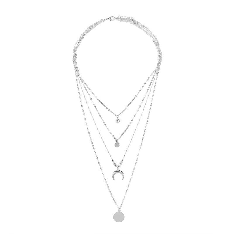 VERALEZ™ LunaLayers – Bohemian Multi-Layer Moon Pendant Necklace for Women
