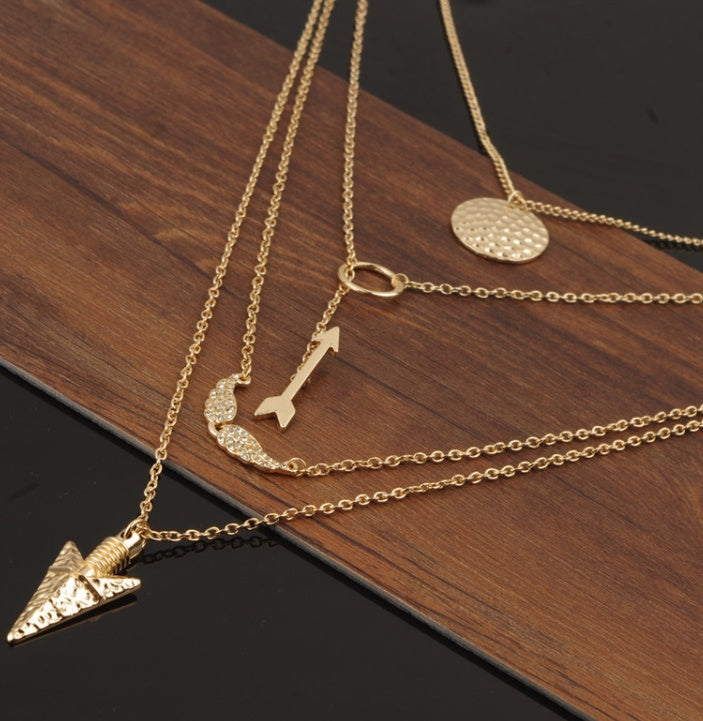 VERALEZ™ ArrowGlow – Women’s Gold-Tone Arrow Pendant Necklace
