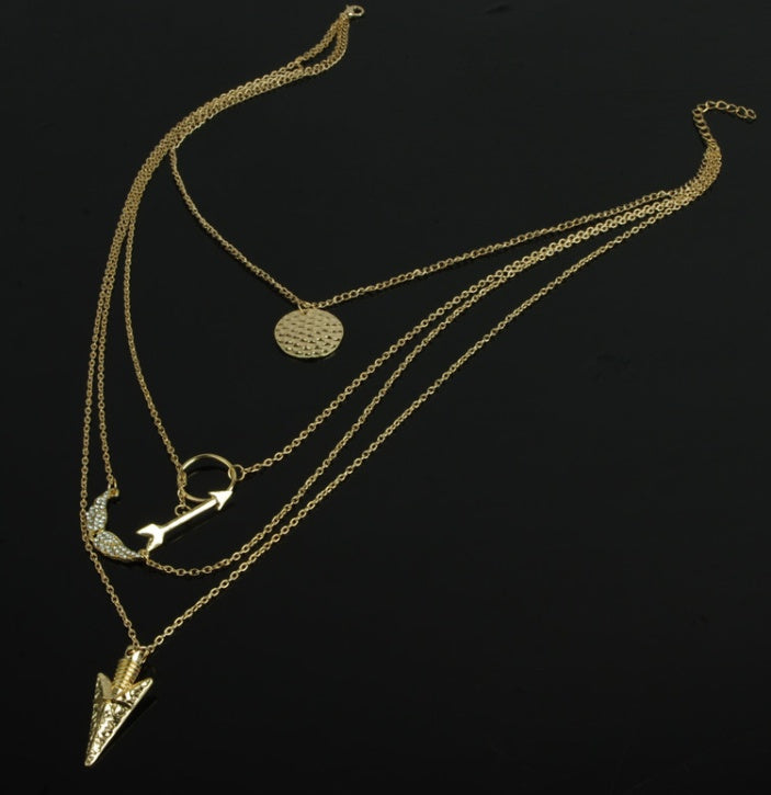 VERALEZ™ ArrowGlow – Women’s Gold-Tone Arrow Pendant Necklace