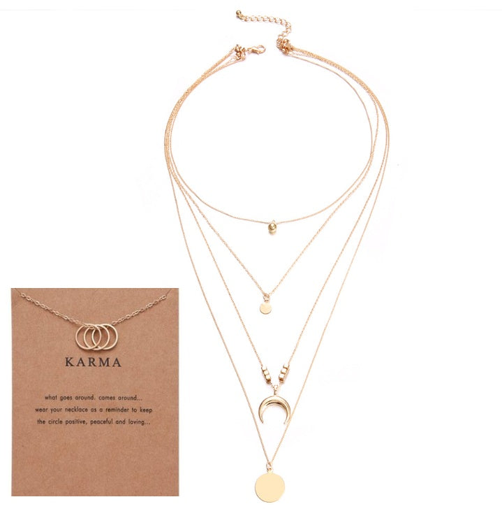 VERALEZ™ LunaLayers – Bohemian Multi-Layer Moon Pendant Necklace for Women