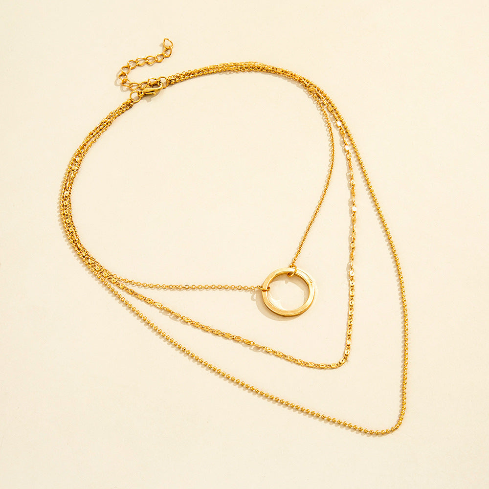 VERALEZ™ HaloLoop – Women’s Circle Clavicle Chain Necklace