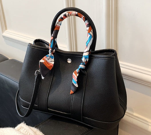 VERALEZ™ GardenLuxe Scarf Tote – Women's Floral Shoulder & Crossbody Handbag