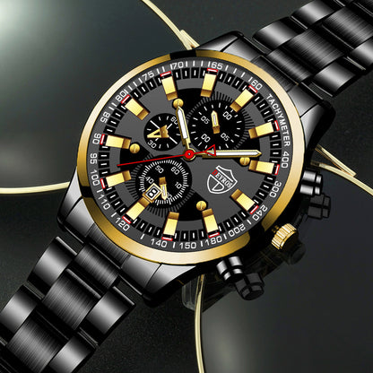 VERALEZ™ NightSteel – Men's Luminous Quartz Stainless Steel Wristwatch