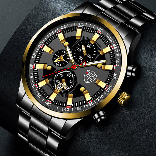 VERALEZ™ NightSteel – Men's Luminous Quartz Stainless Steel Wristwatch