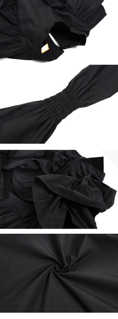 VERALEZ™ EarthenGrace – Lightweight Ruffled Trim Dress with Wooden Button Detail