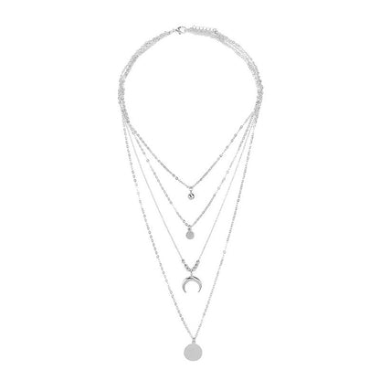 VERALEZ™ LunaLayers – Bohemian Multi-Layer Moon Pendant Necklace for Women
