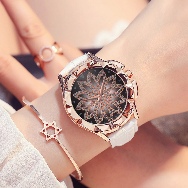 VERALEZ™ LuxeSpin – Luxurious Rotating Dial Leather Wristwatch