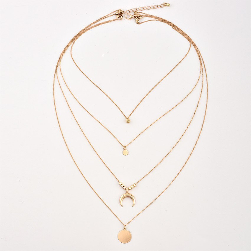 VERALEZ™ LunaLayers – Bohemian Multi-Layer Moon Pendant Necklace for Women