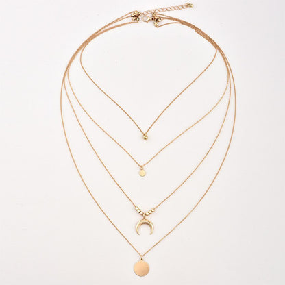 VERALEZ™ LunaLayers – Bohemian Multi-Layer Moon Pendant Necklace for Women