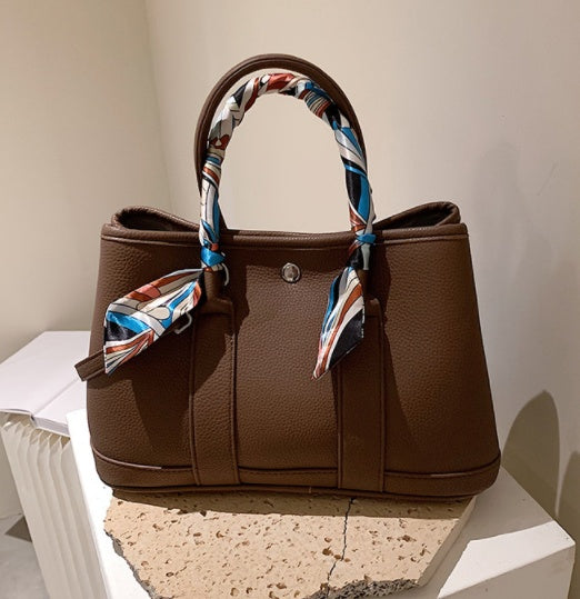 VERALEZ™ GardenLuxe Scarf Tote – Women's Floral Shoulder & Crossbody Handbag