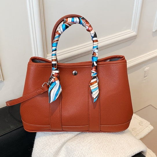 VERALEZ™ GardenLuxe Scarf Tote – Women's Floral Shoulder & Crossbody Handbag
