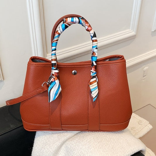 VERALEZ™ GardenLuxe Scarf Tote – Women's Floral Shoulder & Crossbody Handbag