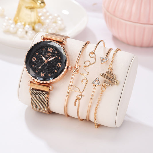 VERALEZ™ CelesteGlow – Women’s Starry Sky Magnetic Bracelet Watch