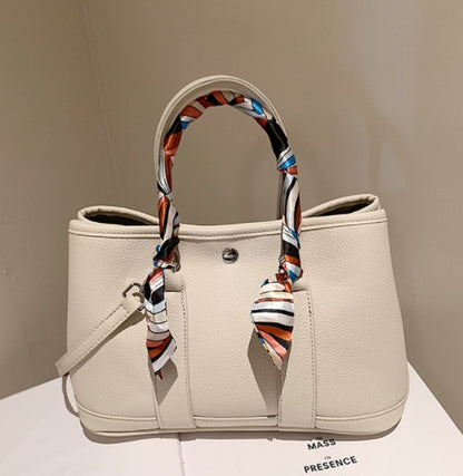 VERALEZ™ GardenLuxe Scarf Tote – Women's Floral Shoulder & Crossbody Handbag