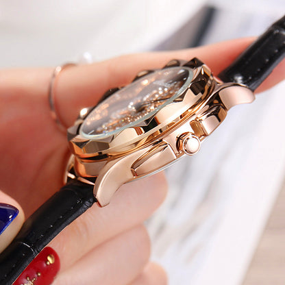 VERALEZ™ LuxeSpin – Luxurious Rotating Dial Leather Wristwatch