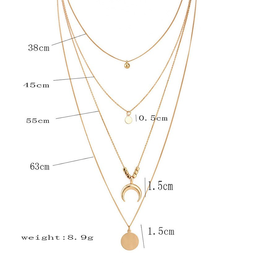 VERALEZ™ LunaLayers – Bohemian Multi-Layer Moon Pendant Necklace for Women