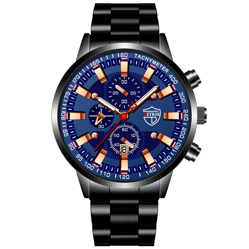 VERALEZ™ NightSteel – Men's Luminous Quartz Stainless Steel Wristwatch