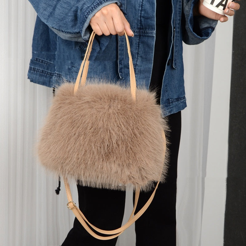 VERALEZ™ LushLuxe Plush Shoulder Messenger Bag