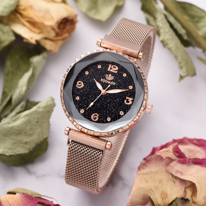 VERALEZ™ CelesteGlow – Women’s Starry Sky Magnetic Bracelet Watch