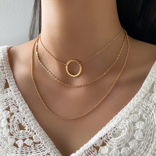 VERALEZ™ HaloLoop – Women’s Circle Clavicle Chain Necklace
