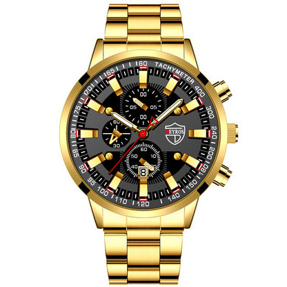 VERALEZ™ NightSteel – Men's Luminous Quartz Stainless Steel Wristwatch