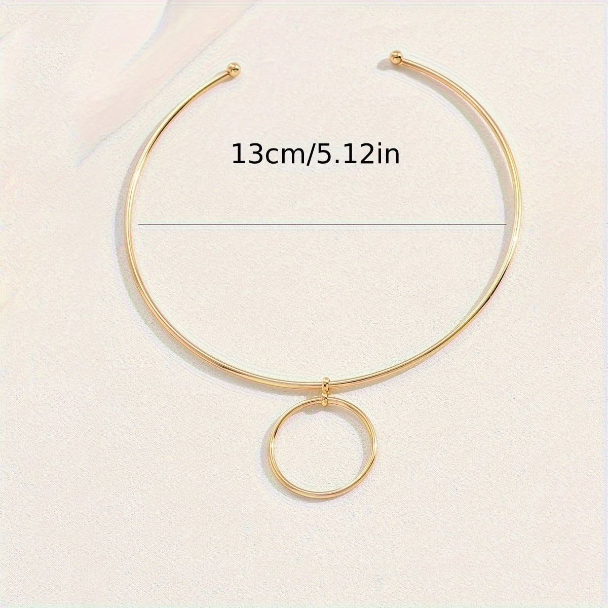 VERALEZ™ GeoLuxe – Women’s Statement Collar Choker Necklace with Big Circle Metal Pendant