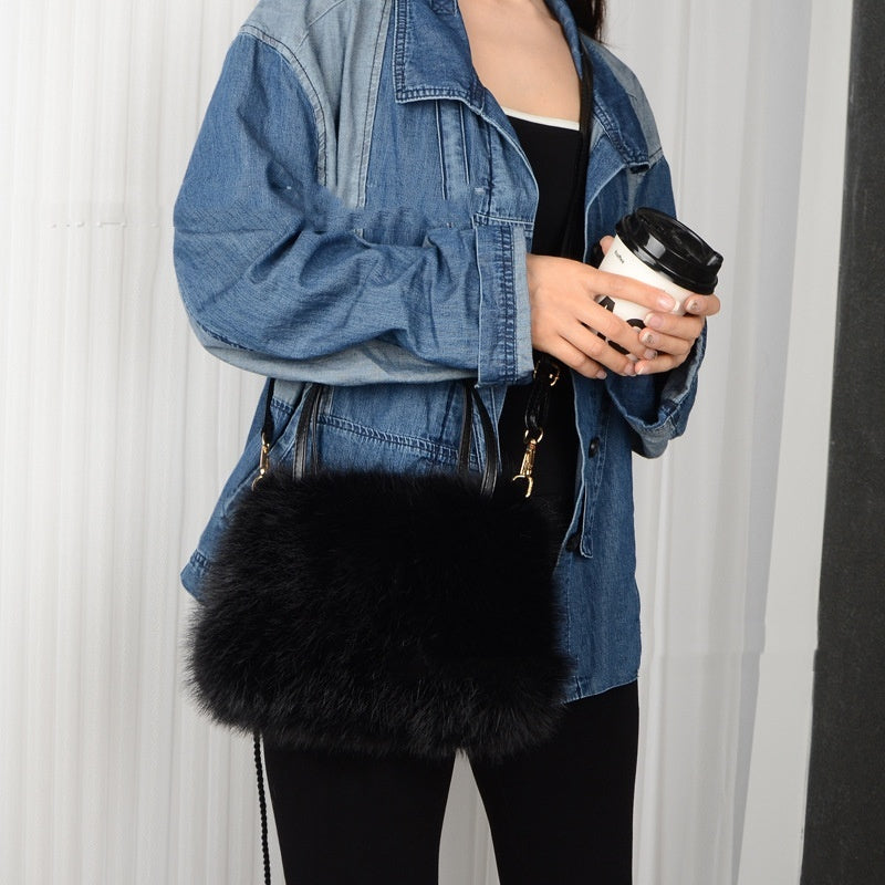 VERALEZ™ LushLuxe Plush Shoulder Messenger Bag