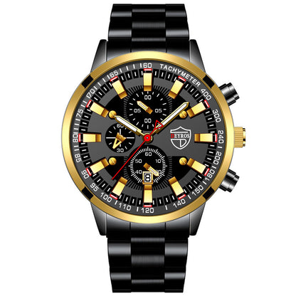 VERALEZ™ NightSteel – Men's Luminous Quartz Stainless Steel Wristwatch